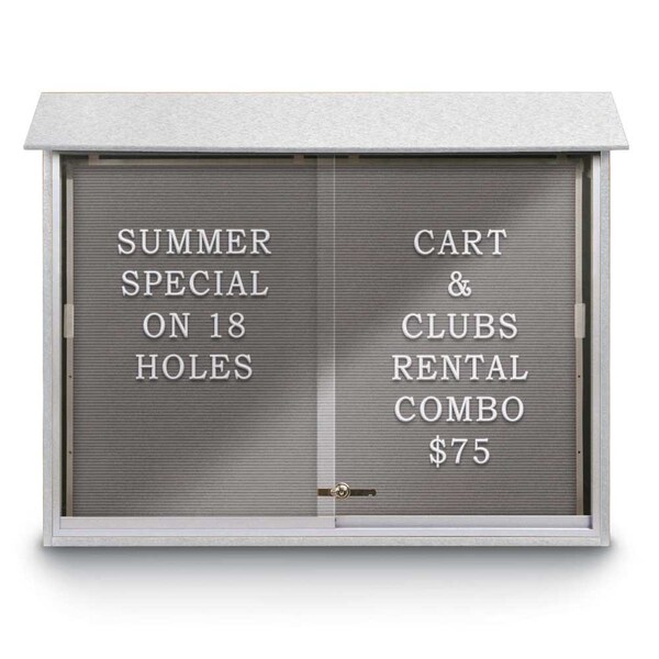 Indoor Enclosed Combo Board, 42"x32", Bronze Frame/White Porc & Buff